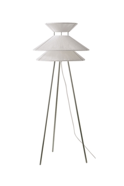 Kiku vloerlamp, wit/staal