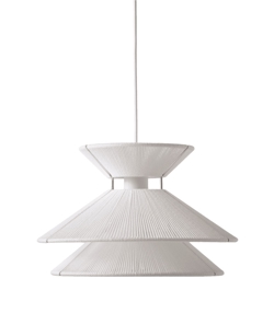 Kiku hanglamp, wit/staal