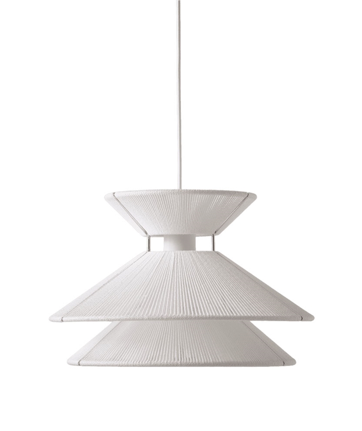 Kiku hanglamp, wit/staal