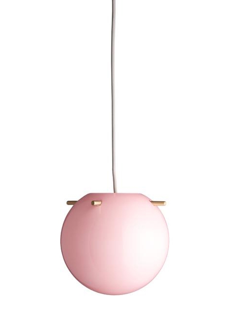 Koi hanglamp Ø25, roze/messing