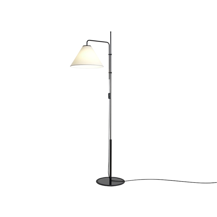 Funiculi Fabric vloerlamp, zwart/wit