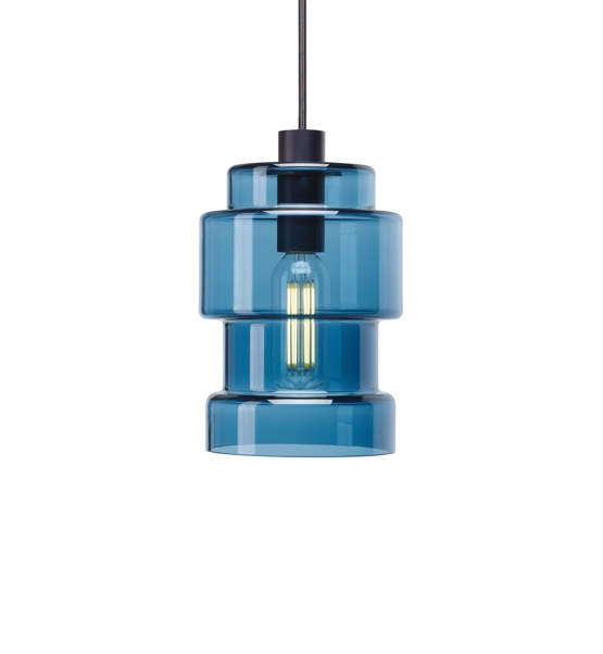 Axle hanglamp glazen kap klein, smoke blue