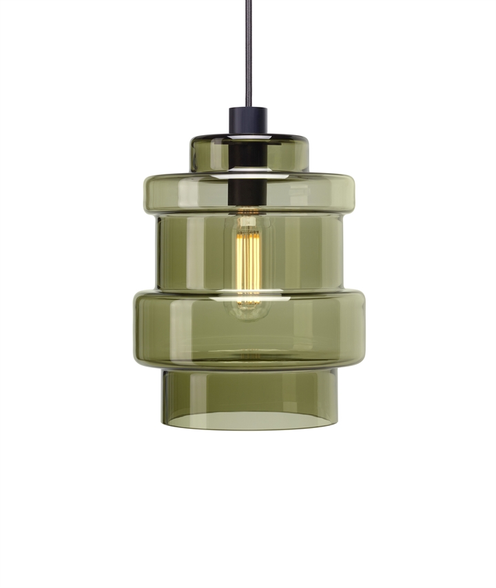 Axle hanglamp glazen kap groot, antique green