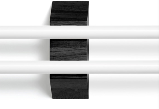 Minimism Double wandlamp, zwart eiken