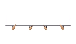 Timber Line 4 hanglamp, eiken