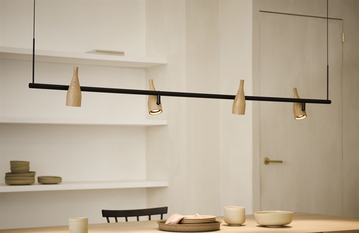 Timber Line 4 hanglamp, eiken