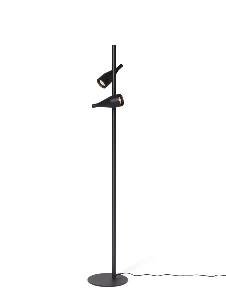 Timber Lounge Double vloerlamp, zwart essen