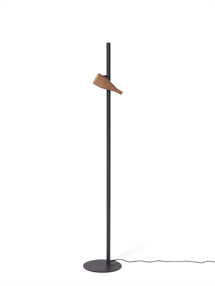 Timber Lounge Single vloerlamp, walnoot