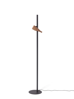 Timber Lounge Single vloerlamp, walnoot
