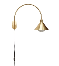 Pipe wandlamp, messing