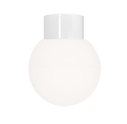 Classic Globe 180 plafondlamp / wandlamp IP54, wit/mat opaal