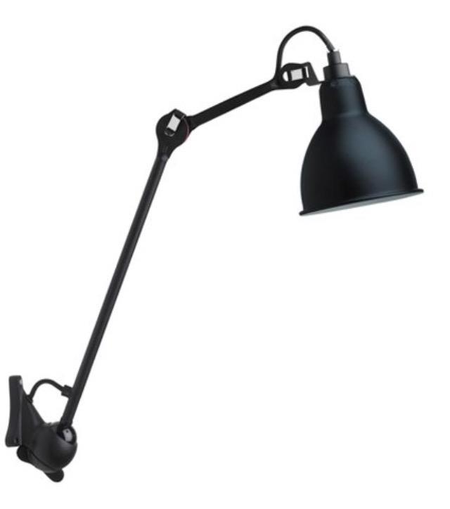 Lampe Gras No 222 wandlamp, zwart