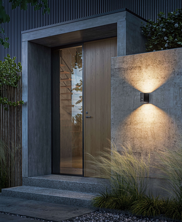 Eye Control buiten wandlamp m/sensor, antraciet