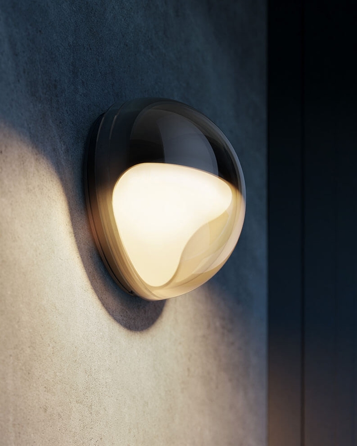 Las.2 buiten wandlamp, deep black