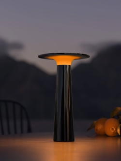 Lix batterijlamp / tafellamp, dark chroom