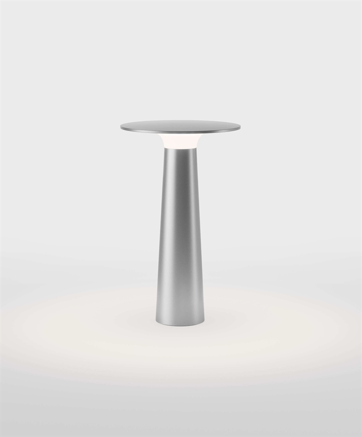 Lix batterijlamp / tafellamp, frozen silver