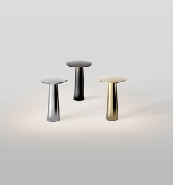 Lix mini batterijlamp in dark chroom, chroom en messing