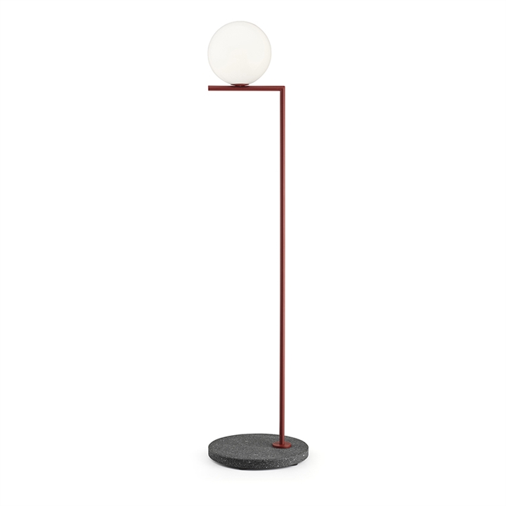 IC Light F1 buiten vloerlamp, bordeauxrood/zwart lava