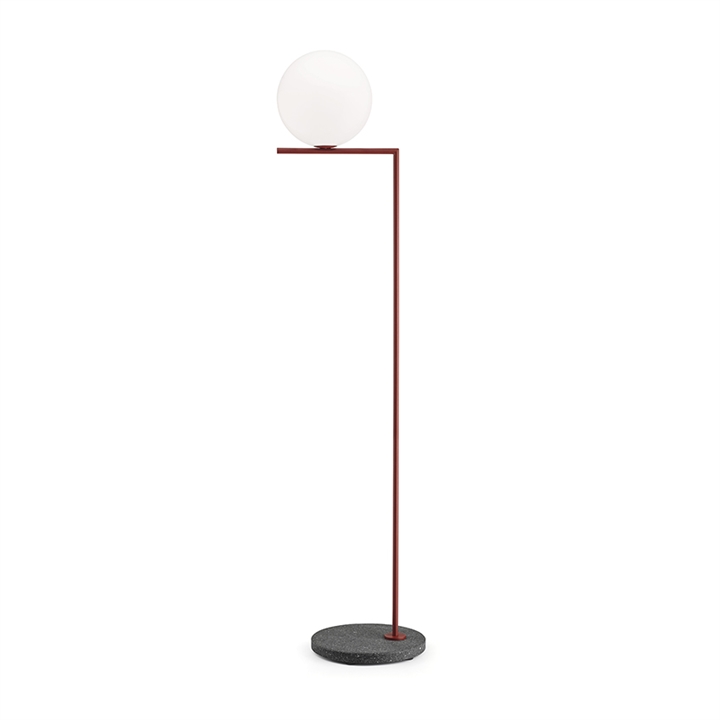IC Light F2 buitenvloerlamp, rood/zwart lava