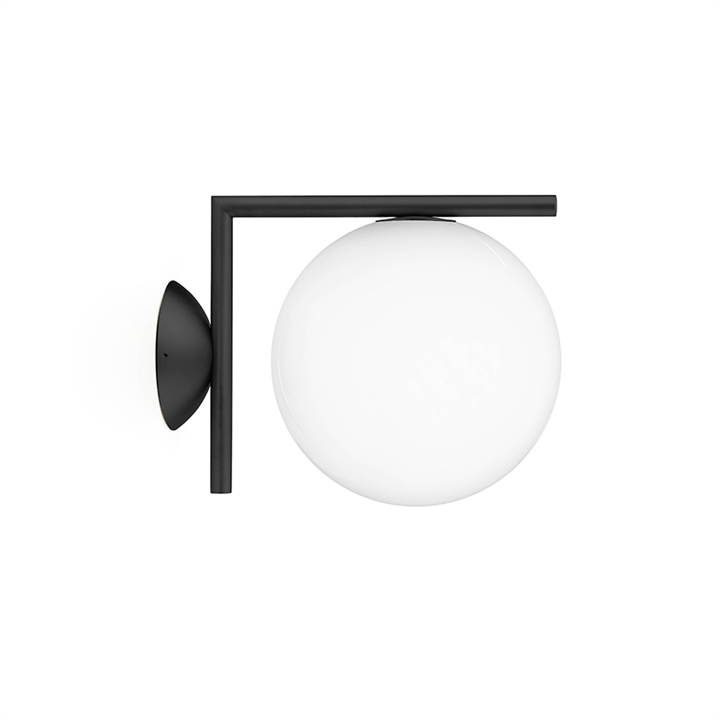 IC Light C/W1 buiten wandlamp/plafondlamp, zwart