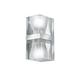 Ice Cube dubbele wandlamp, helder/chroom