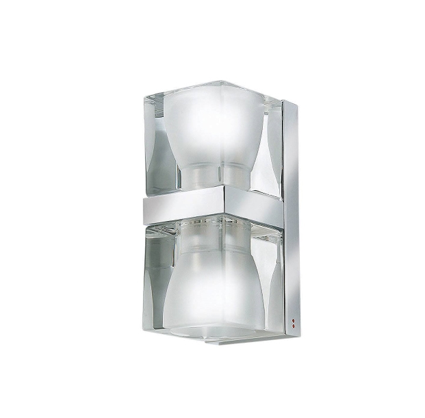 Ice Cube dubbele wandlamp, helder/chroom