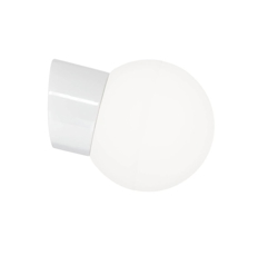Classic Globe 150 wandlamp IP54, wit/mat opaal