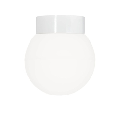 Classic Globe 200 plafondlamp / wandlamp IP44, wit/mat opaal