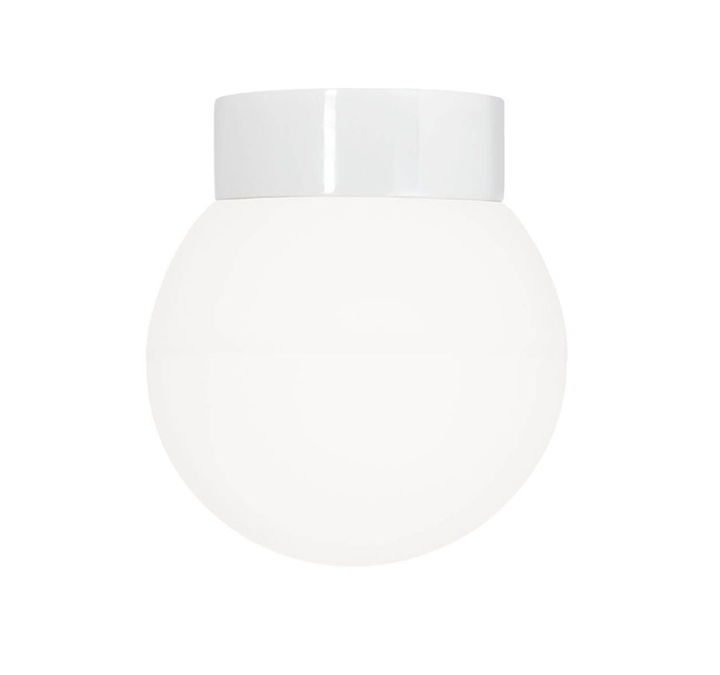 Classic Globe 200 plafondlamp / wandlamp IP44, wit/mat opaal