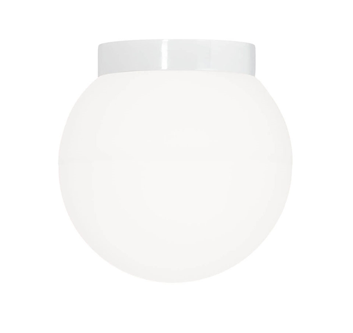 Classic Globe 300 plafondlamp / wandlamp IP44, wit/mat opaal