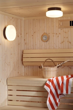Classic Sauna plafondlamp/wandlamp, bruin