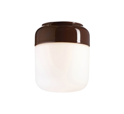 Ohm 140/170 plafondlamp / wandlamp, bruin/mat opaal