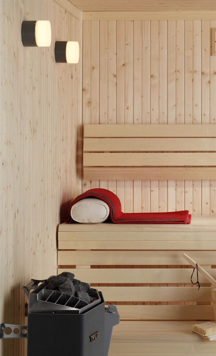 Opus 100/100 Sauna wandlamp, grijs