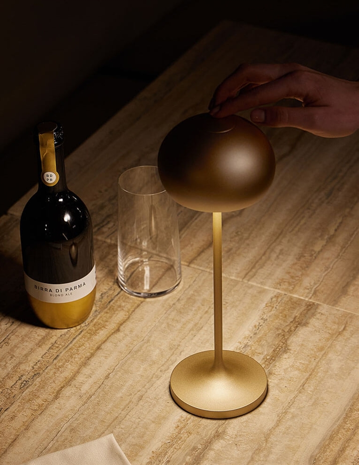 Clan Mini batterijlamp, champagne