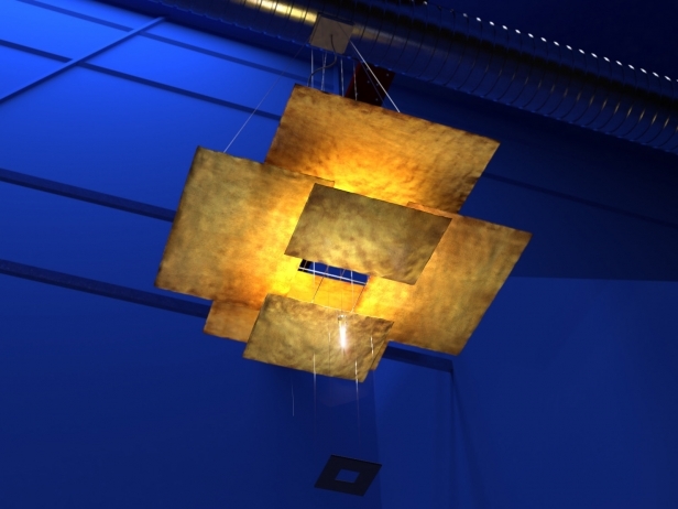 Oh Mei Ma hanglamp/kroonluchter, goud