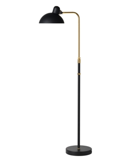 Kaiser idell 6580-F vloerlamp, mat zwart/messing