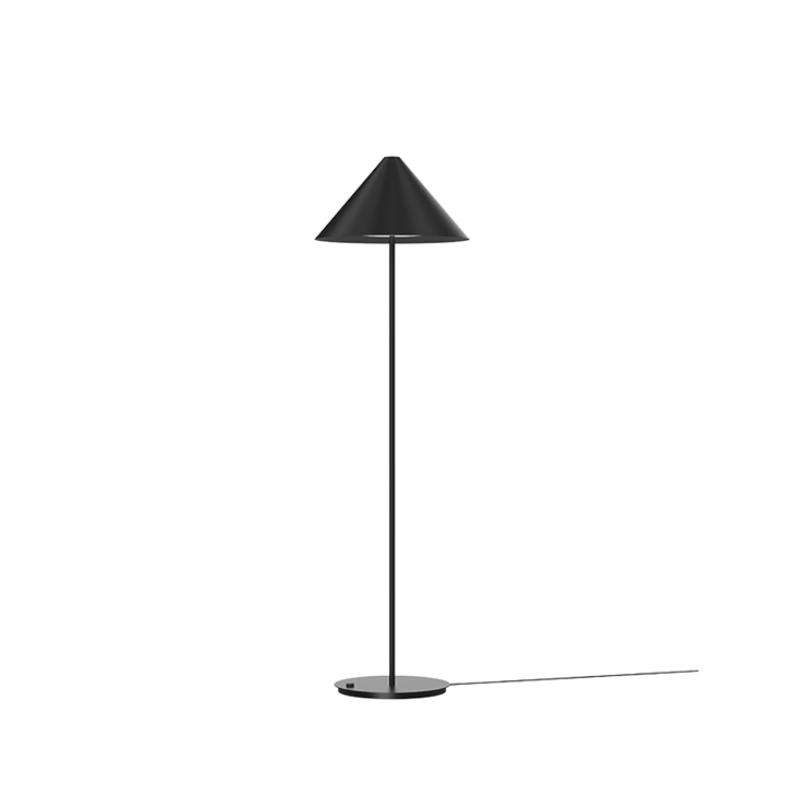 Keglen vloerlamp, zwart