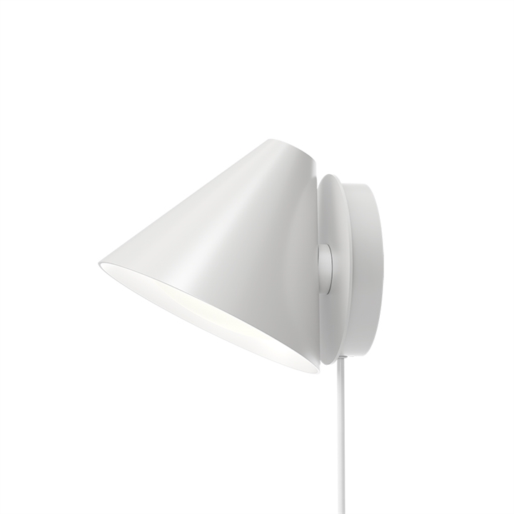 Keglen wandlamp, wit