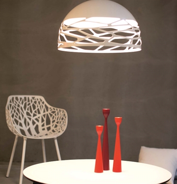 Kelly Large Dome hanglamp, wit