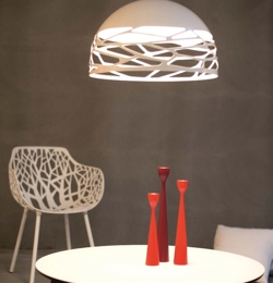 Kelly Large Dome hanglamp, wit