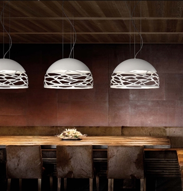 Kelly Large Dome hanglamp, wit