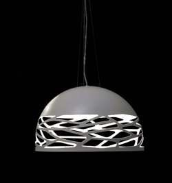 Kelly Small Dome hanglamp, wit