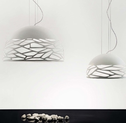 Kelly Small Dome hanglamp, wit