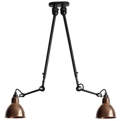 Lampe Gras No 302 Double plafondlamp, zwart/ruw koper