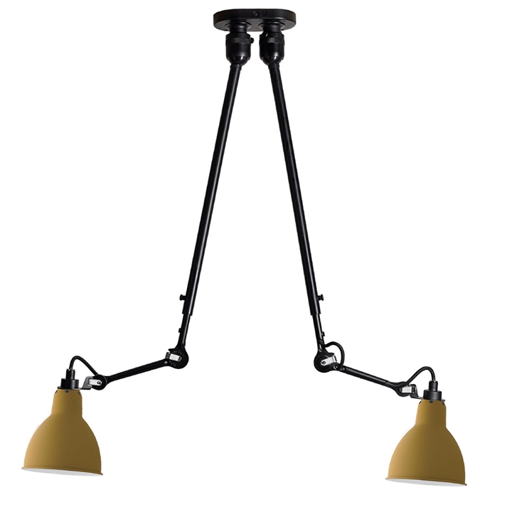 Lampe Gras No 302 Double plafondlamp, zwart/geel