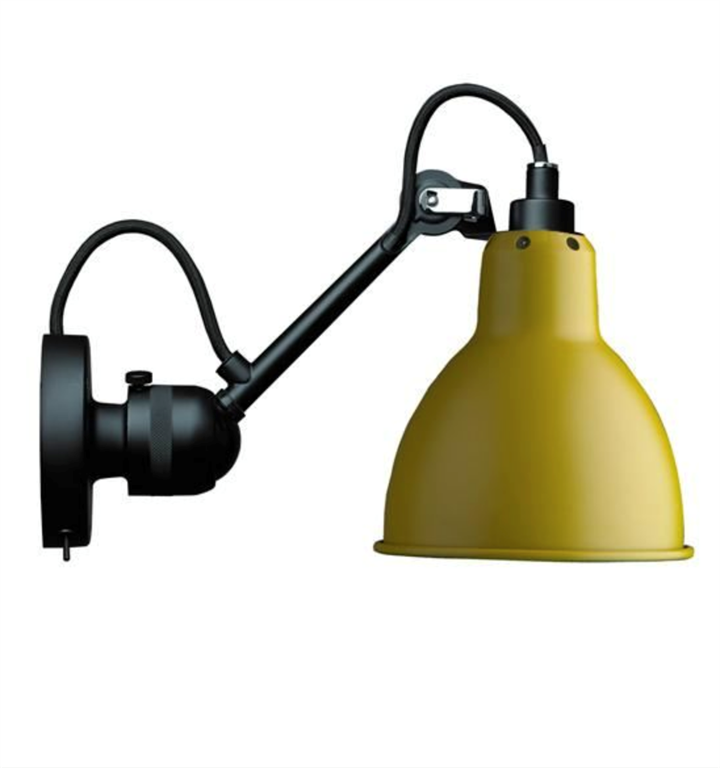 Lampe Gras No 304SW wandlamp, zwart/geel