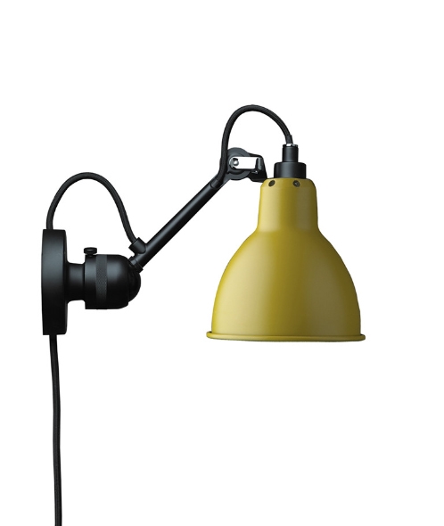 Lampe Gras No 304CA Wandlamp, zwart/geel