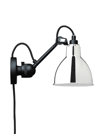 Lampe Gras No 304CA Wandlamp, zwart/chroom