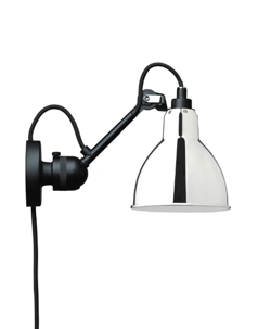 Lampe Gras No 304CA Wandlamp, zwart/chroom