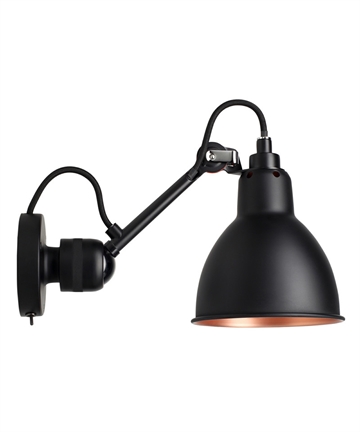 Lampe Gras No 304SW wandlamp, zwart/koper
